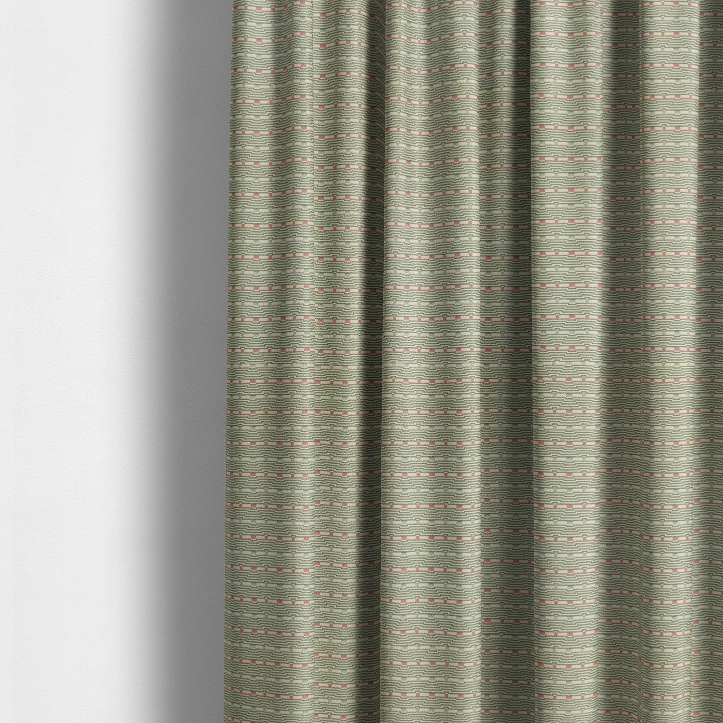 Striped Pattern Cream Grey Pink Colour Furnishing Upholstery Fabric JO-1064 - Made To Measure Curtains