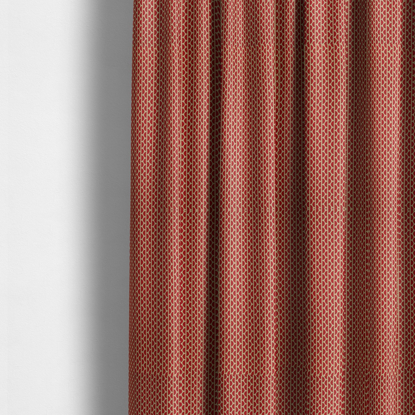 Vertical Striped Chenille Material In Red Beige Colour Upholstery Fabric JO-1067 - Made To Measure Curtains