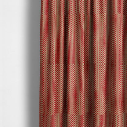 Vertical Striped Chenille Material In Red Beige Colour Upholstery Fabric JO-1067 - Made To Measure Curtains