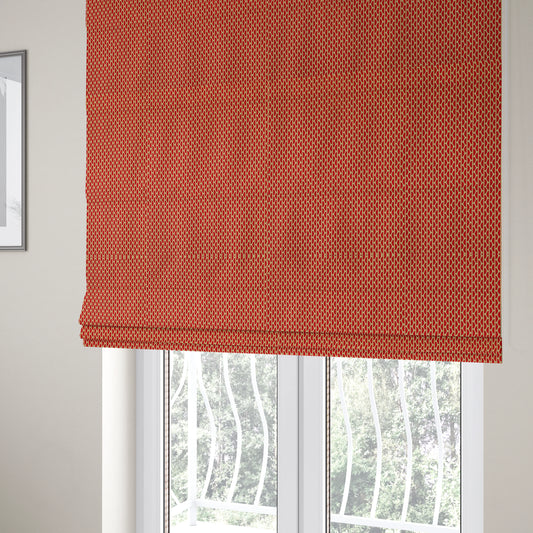 Vertical Striped Chenille Material In Red Beige Colour Upholstery Fabric JO-1067 - Roman Blinds