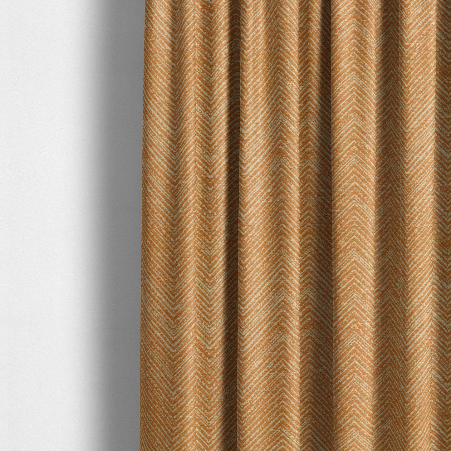 Chevron Pattern Chenille Material In Orange Colour Upholstery Fabrics JO-1068 - Made To Measure Curtains