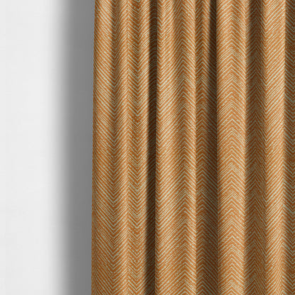 Chevron Pattern Chenille Material In Orange Colour Upholstery Fabrics JO-1068 - Made To Measure Curtains