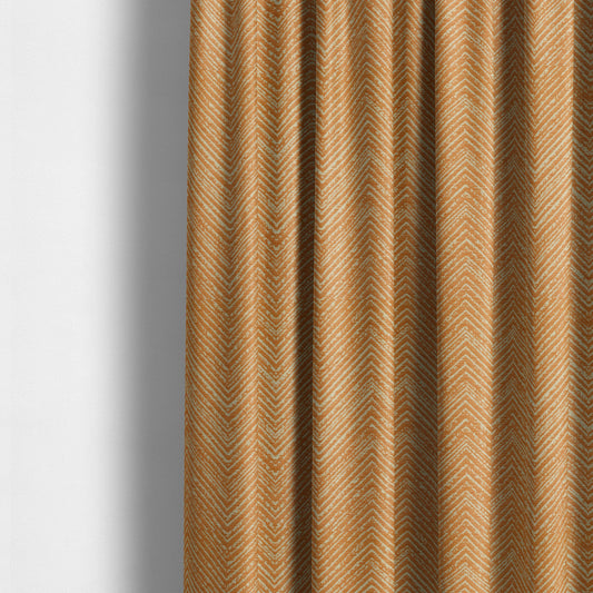 Chevron Pattern Chenille Material In Orange Colour Upholstery Fabrics JO-1068 - Made To Measure Curtains