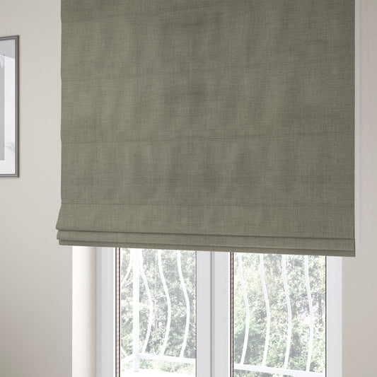 Kashmir Wool Effect Chenille Fabric In Grey Colour JO-107 - Roman Blinds