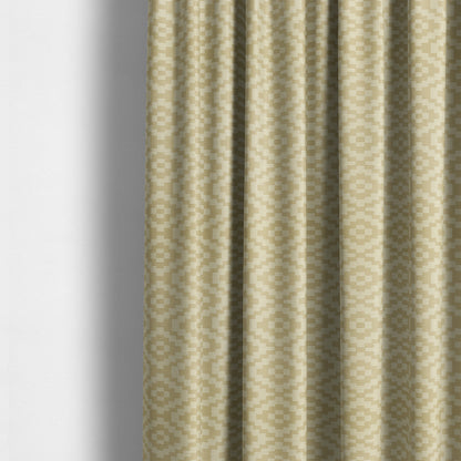 Beige Cream Colour Cubed Tetris Pattern Furnishing Upholstery Fabric JO-1075 - Made To Measure Curtains