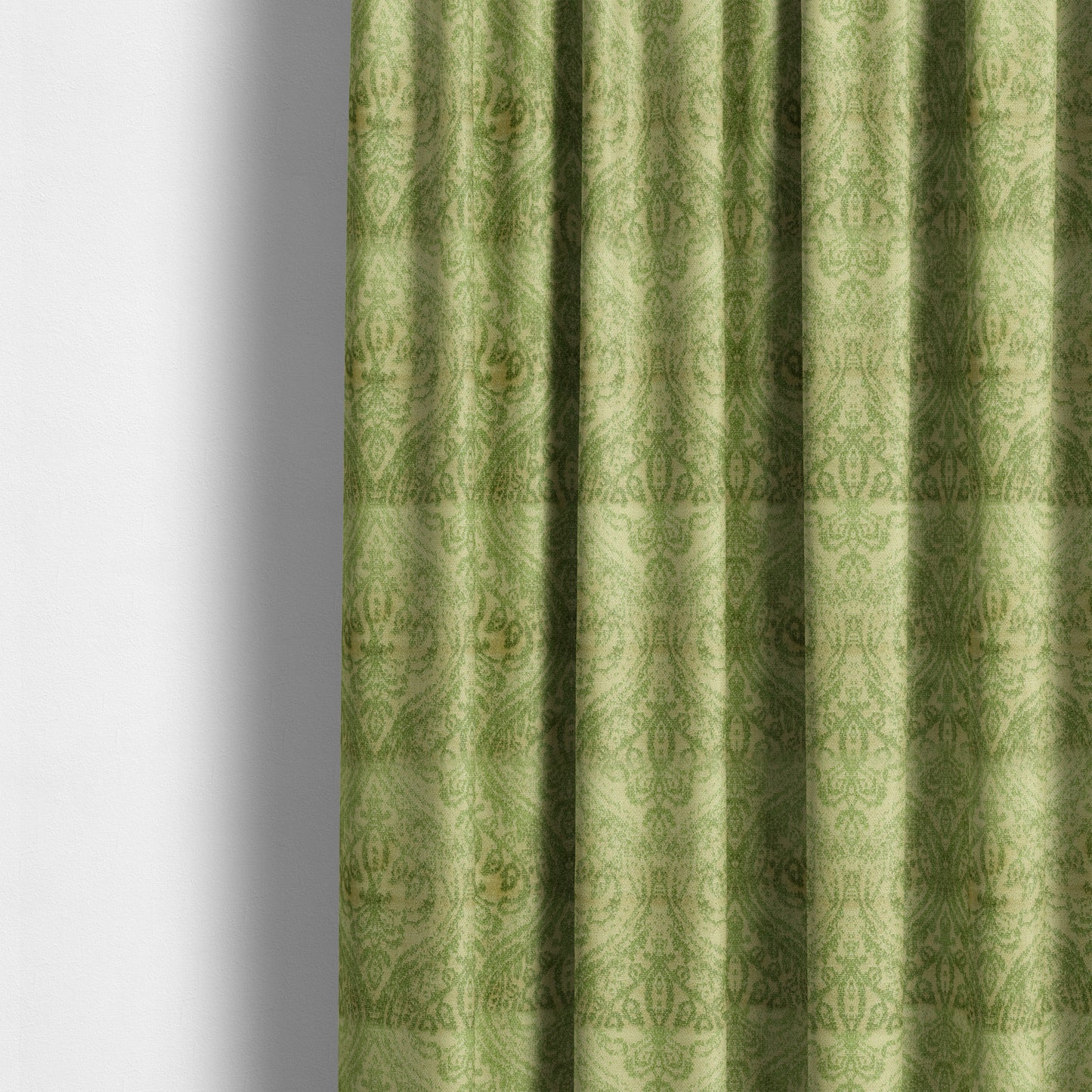 Medallion Pattern Velvet Material Green Beige Upholstery Fabric JO-1080 - Made To Measure Curtains