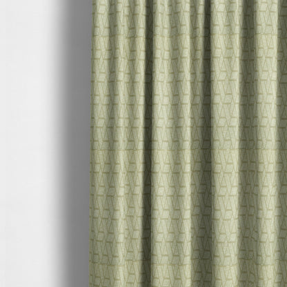 Cream Gold Colour Textured Geometric Pattern Soft Chenille Upholstery Fabric JO-1088 - Made To Measure Curtains