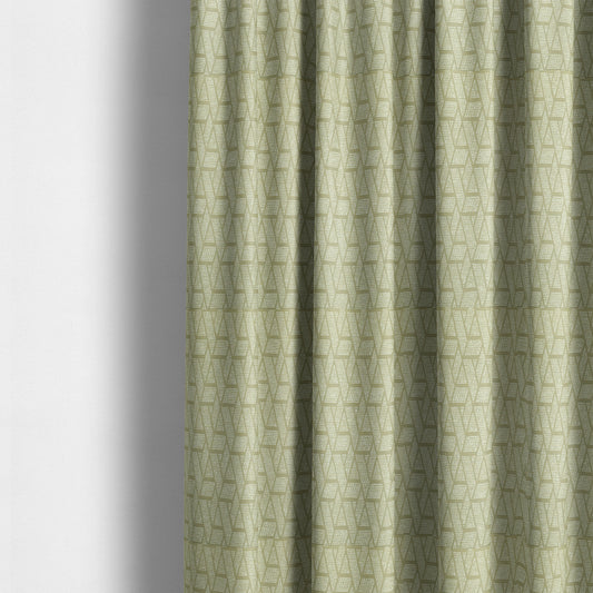 Cream Gold Colour Textured Geometric Pattern Soft Chenille Upholstery Fabric JO-1088 - Made To Measure Curtains