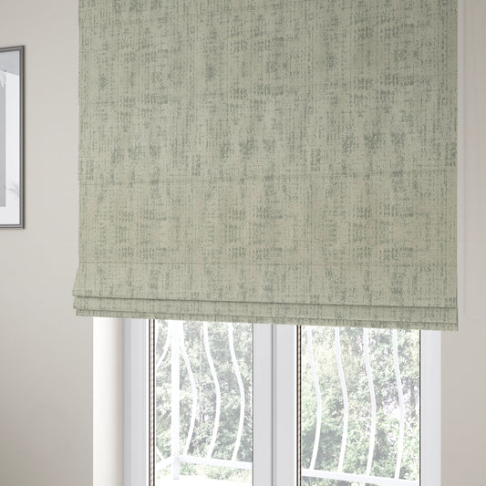 Abstract Effect Semi Plain Pattern In Grey Colour Chenille Upholstery Fabric JO-1091 - Roman Blinds