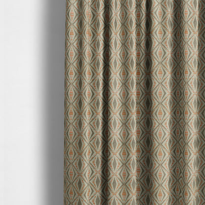 Geometric Modern Pattern In Brown Colour Chenille Upholstery Fabric JO-1092 - Made To Measure Curtains