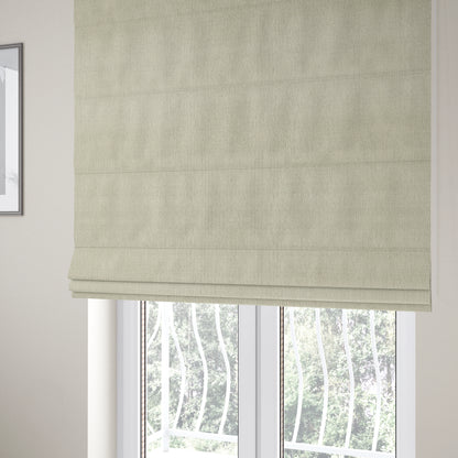 Rumba Plain Chenille Fabric In White Colour Furnishing Fabrics JO-110 - Roman Blinds