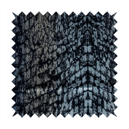 Scale Pattern Blue Grey Colour Velvet Textured Upholstery Fabric JO-1110