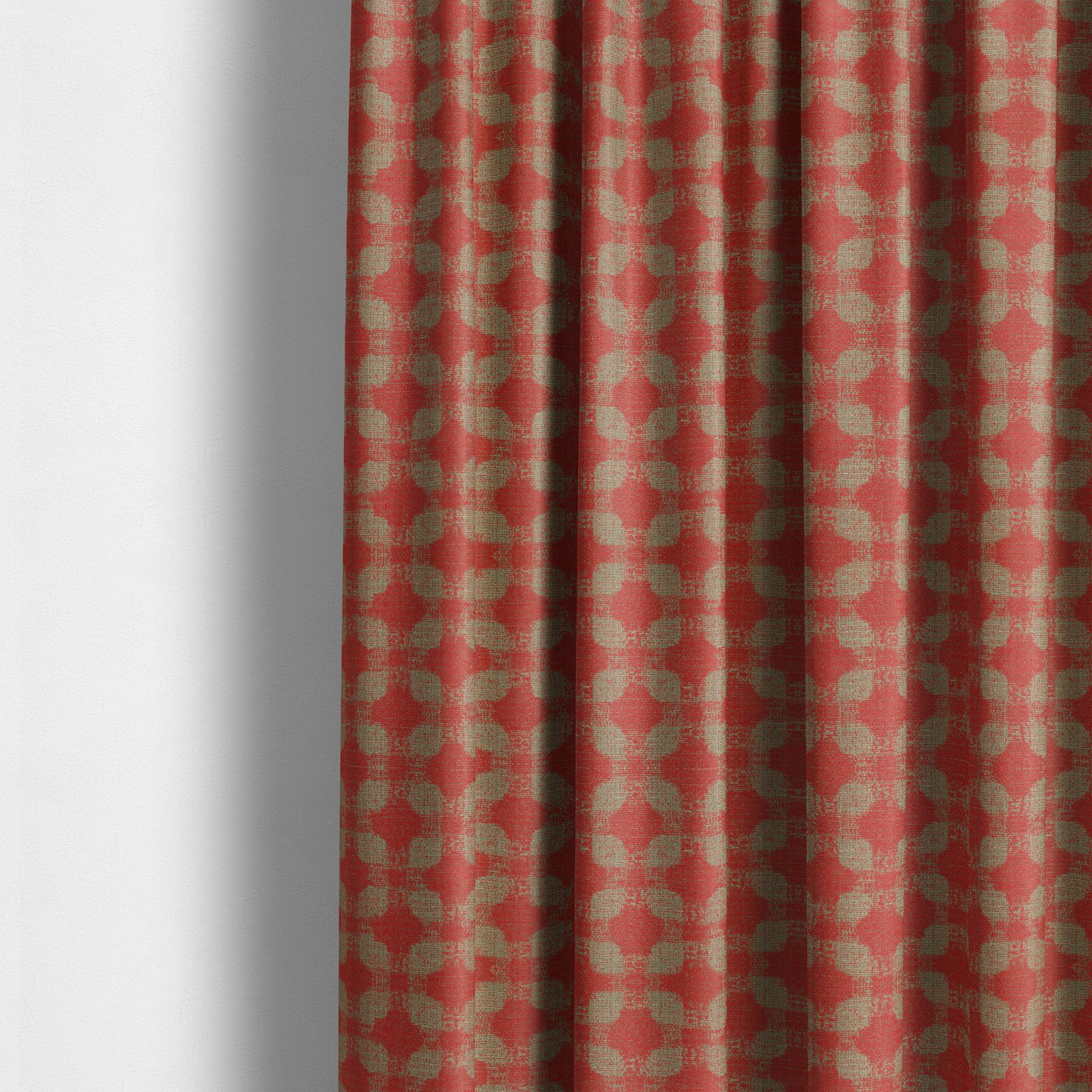 Red Pink Colour Medallion Pattern Chenille Upholstery Fabric JO-1111 - Made To Measure Curtains