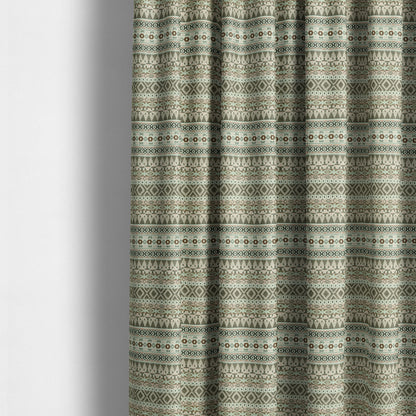 Pink White Green Colours Geometric Self Pattern Stripe Chenille Upholstery Fabric JO-1117 - Made To Measure Curtains