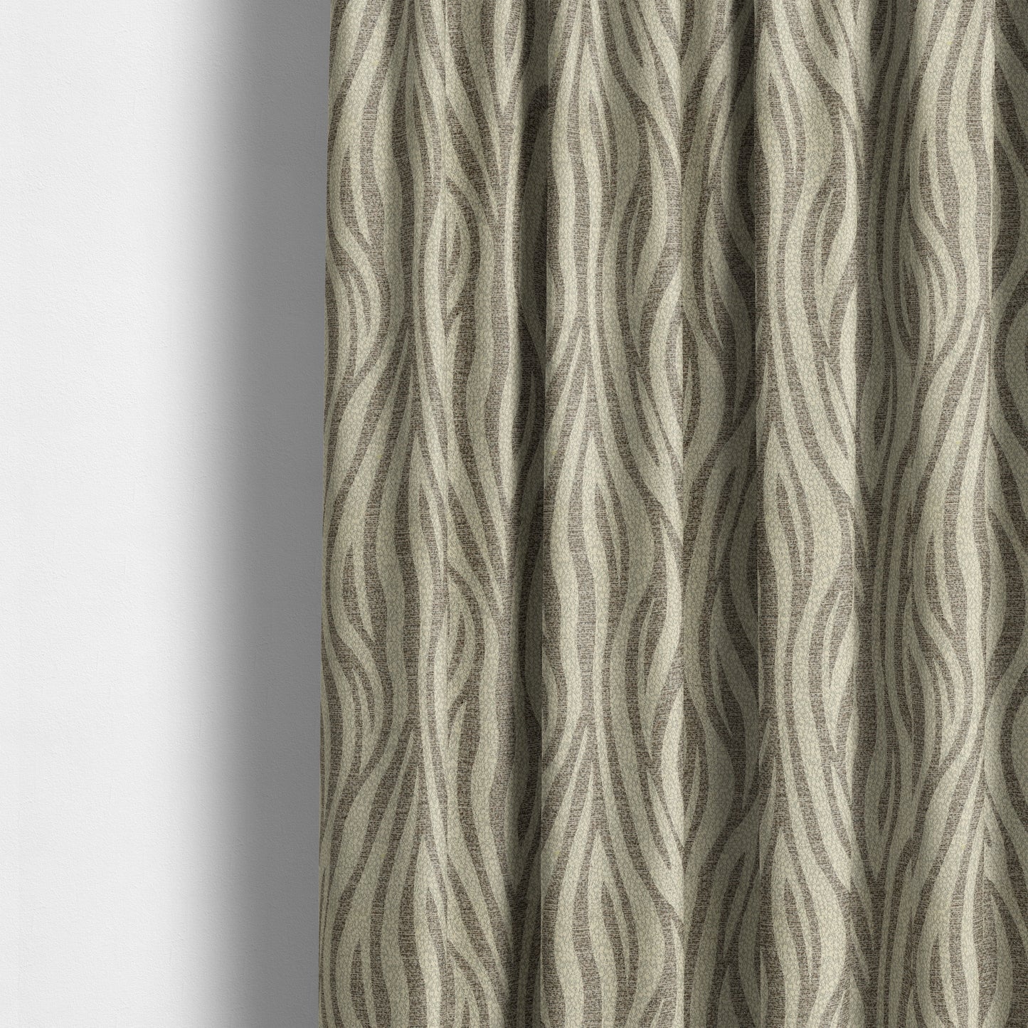 Zebra Striped Inspired Pattern Chenille Material Brown Cream Colour Upholstery Fabric JO-1133 - Made To Measure Curtains