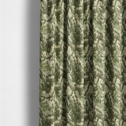 Camouflage Inspired Pattern Chenille Material Beige Green Upholstery Fabric JO-1136 - Made To Measure Curtains