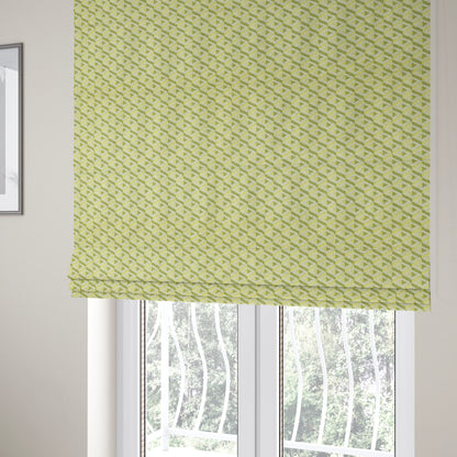 3D Geometric Pattern Green White Colour Soft Chenille Upholstery Fabric JO-1137 - Roman Blinds