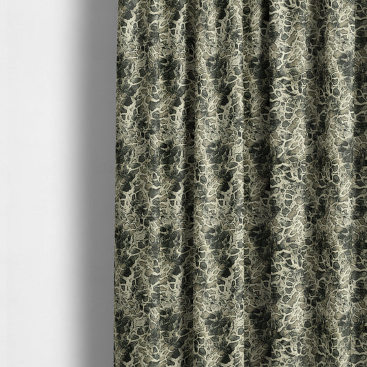 Old Stone Effect Pattern Black Beige Colour Soft Chenille Upholstery Fabric JO-1141 - Made To Measure Curtains