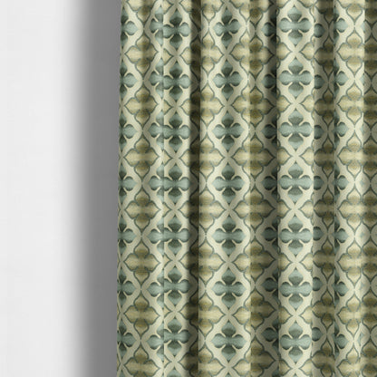 Spade Theme Faded Geometric Pattern In Grey Yellow Colour Chenille Upholstery Fabric JO-1144 - Made To Measure Curtains