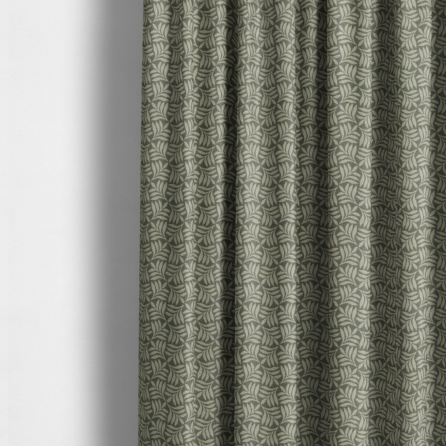 Grey Coloured Leaf Sprout Open Pattern Chenille Furnishing Upholstery Fabric JO-1150 - Made To Measure Curtains