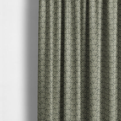 Grey Coloured Leaf Sprout Open Pattern Chenille Furnishing Upholstery Fabric JO-1150 - Made To Measure Curtains