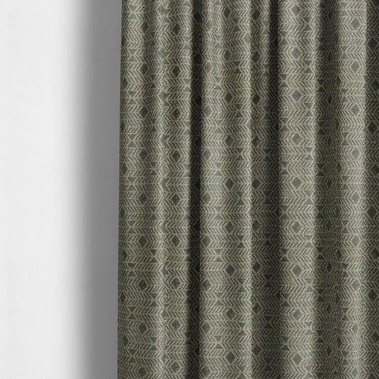 Grey Brown Coloured Horizontal Stripe Pattern Chenille Furnishing Upholstery Fabric JO-1153 - Made To Measure Curtains