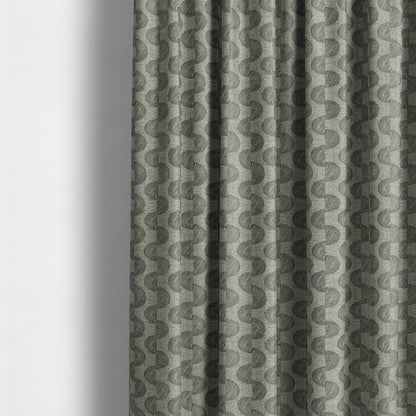 Grey Brown Coloured Vertical Stripe Pattern Chenille Furnishing Upholstery Fabric JO-1161 - Made To Measure Curtains