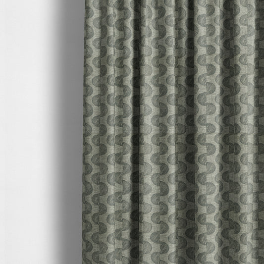 Grey Brown Coloured Vertical Stripe Pattern Chenille Furnishing Upholstery Fabric JO-1161 - Made To Measure Curtains