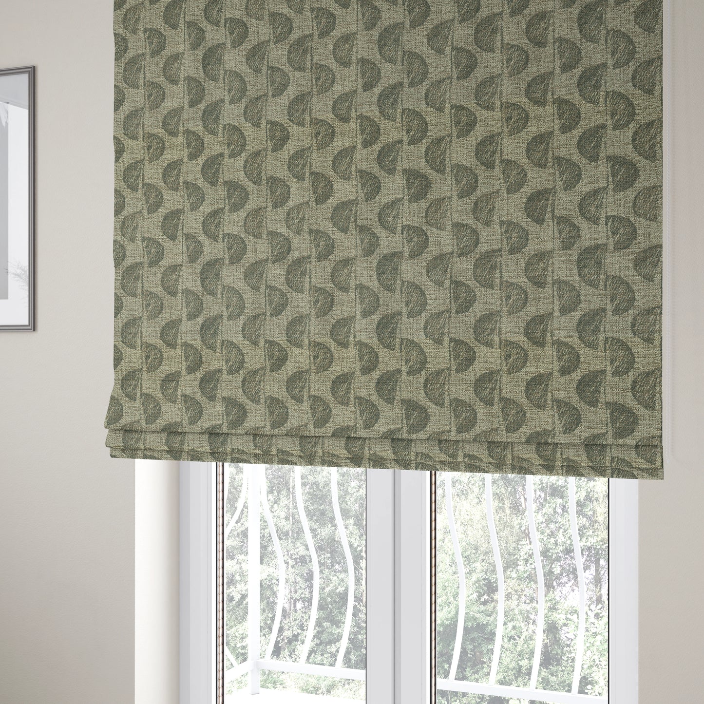 Grey Brown Coloured Vertical Pattern Chenille Furnishing Upholstery Fabric JO-1162 - Roman Blinds