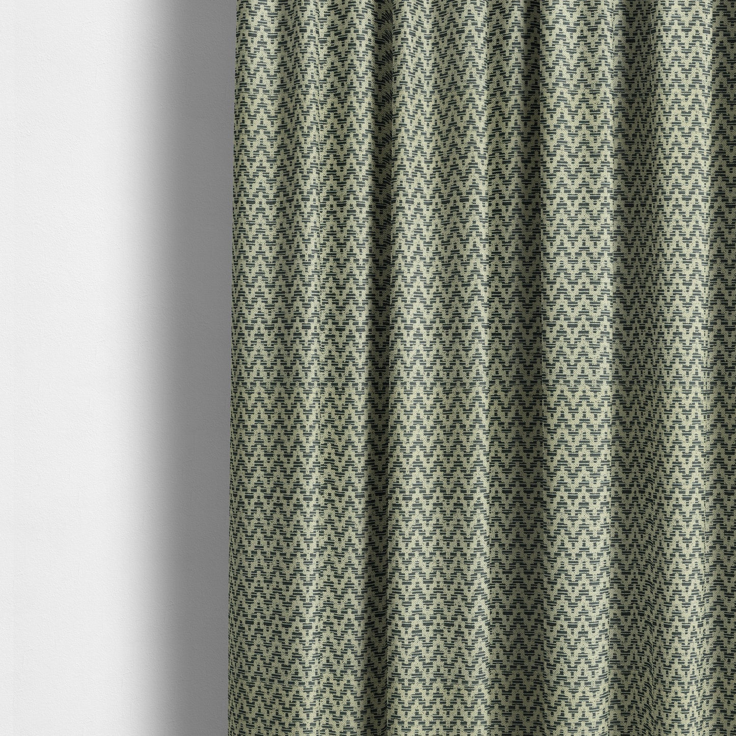 Cream Navy Blue Coloured Chevron Striped Chenille Furnishing Upholstery Fabric JO-1164 - Made To Measure Curtains