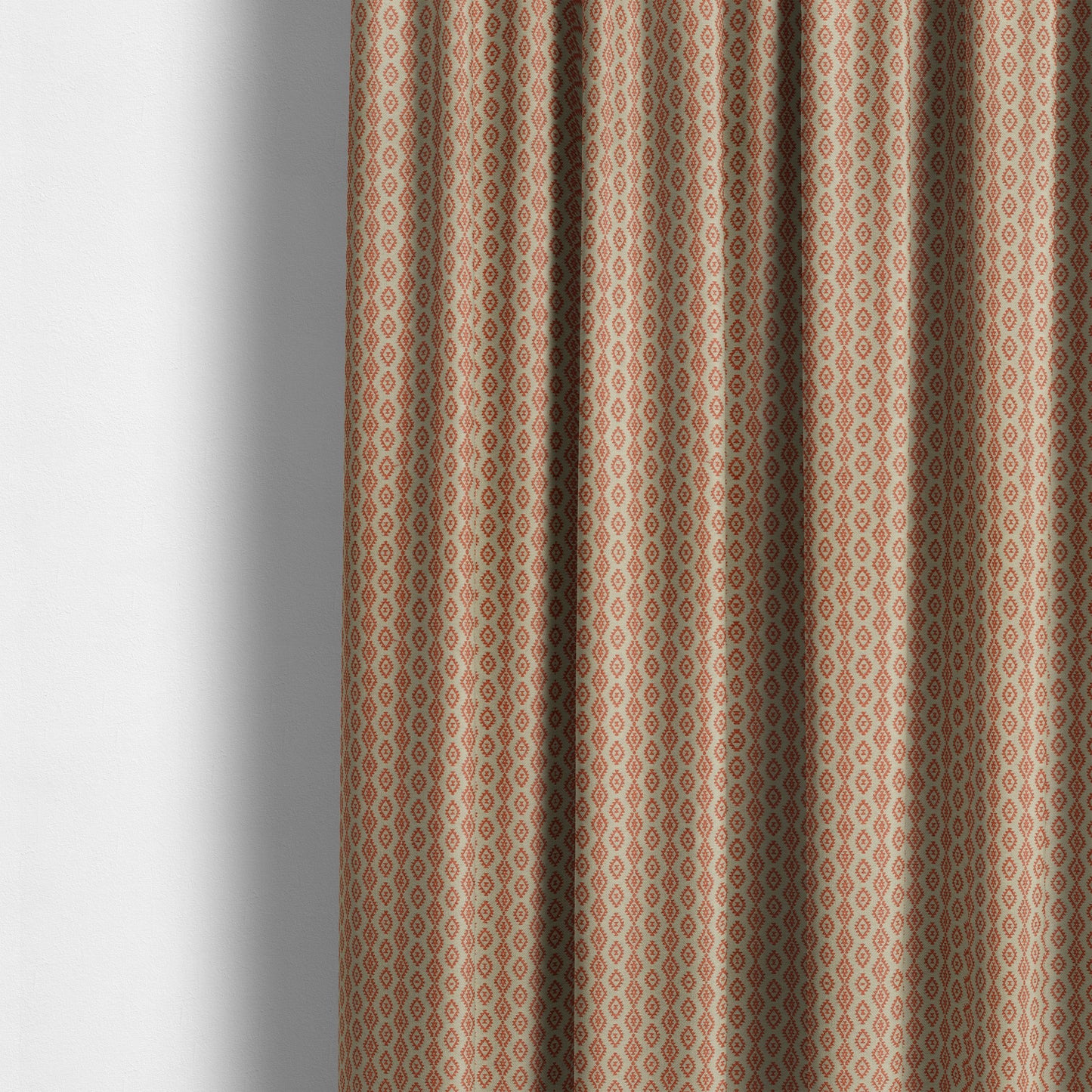 Red Beige Colour Striped Uniformed Pattern Chenille Upholstery Fabric JO-1168 - Made To Measure Curtains