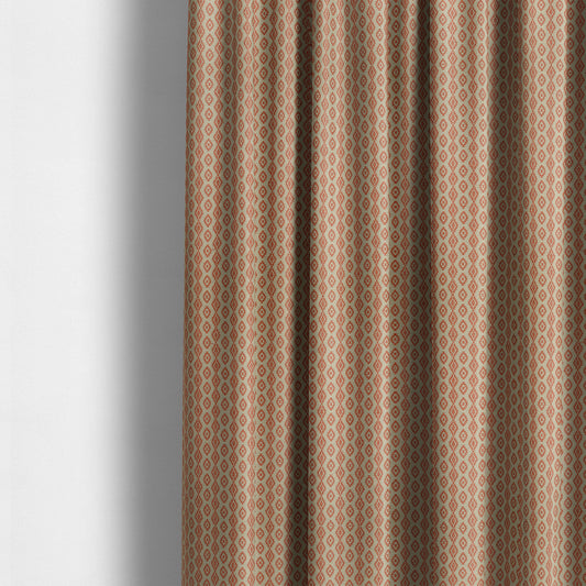 Red Beige Colour Striped Uniformed Pattern Chenille Upholstery Fabric JO-1168 - Made To Measure Curtains