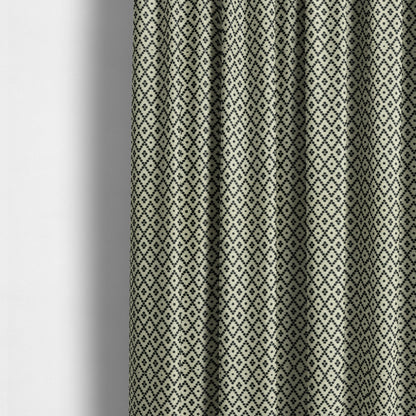 Uniform Theme Pattern Black Beige Colour Soft Chenille Furnishing Fabric JO-1170 - Made To Measure Curtains