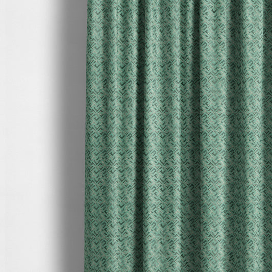 Teal Colour Geometric Pattern Chenille Furnishing Upholstery Fabric JO-1175 - Made To Measure Curtains