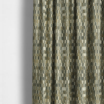 Grey Yellow Colour Geometric Pattern Upholstery Fabric JO-1178 - Made To Measure Curtains