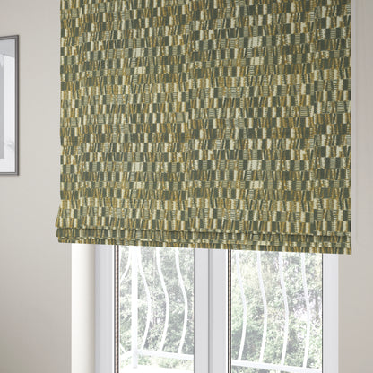 Grey Yellow Colour Geometric Pattern Upholstery Fabric JO-1178 - Roman Blinds