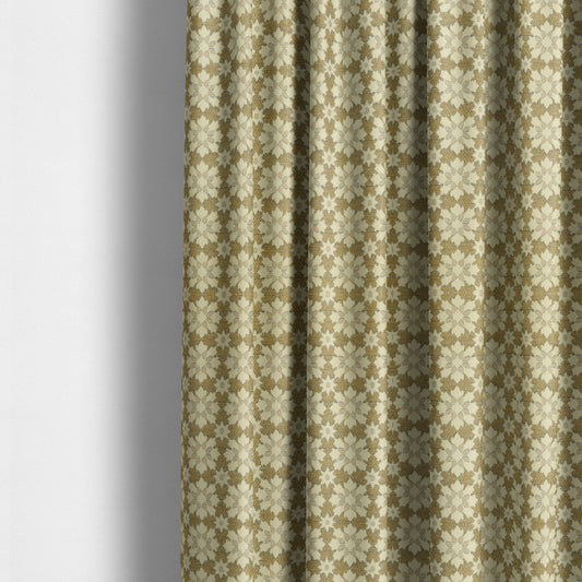 Floral Blossom Pattern In Natural Cream Colour Chenille Upholstery Fabric JO-1181 - Made To Measure Curtains