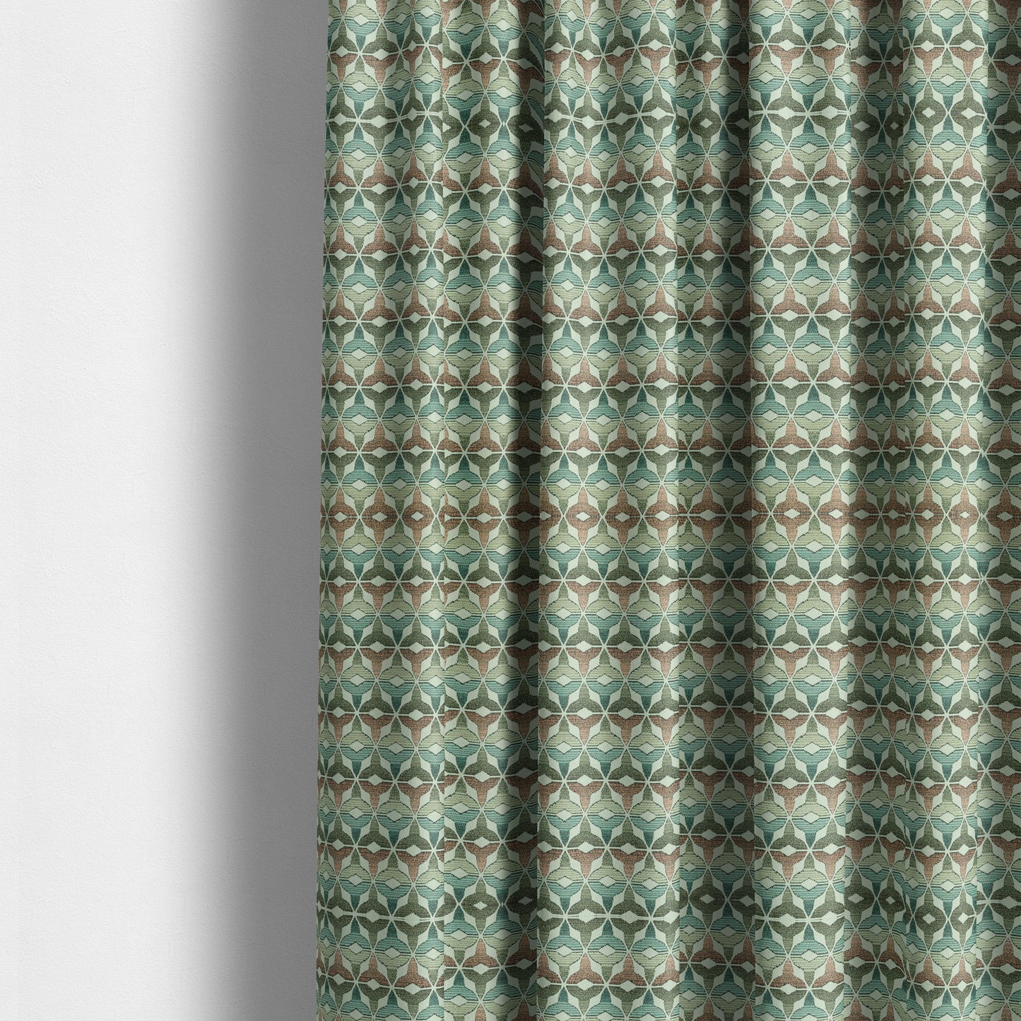 Colourful Geometric Pattern Chenille Upholstery Furnishing Fabric JO-1185 - Made To Measure Curtains