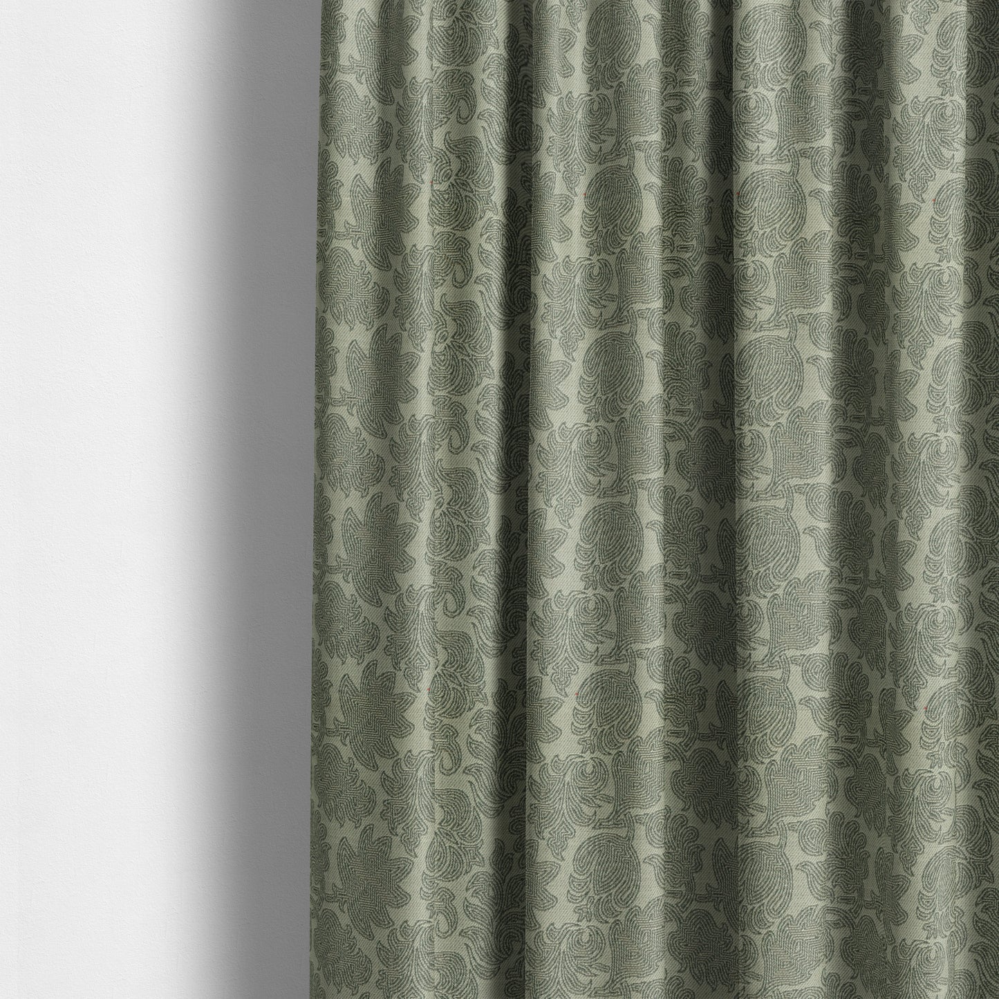 Grey Brown Coloured Floral Swirl Pattern Chenille Furnishing Upholstery Fabric JO-1189 - Made To Measure Curtains