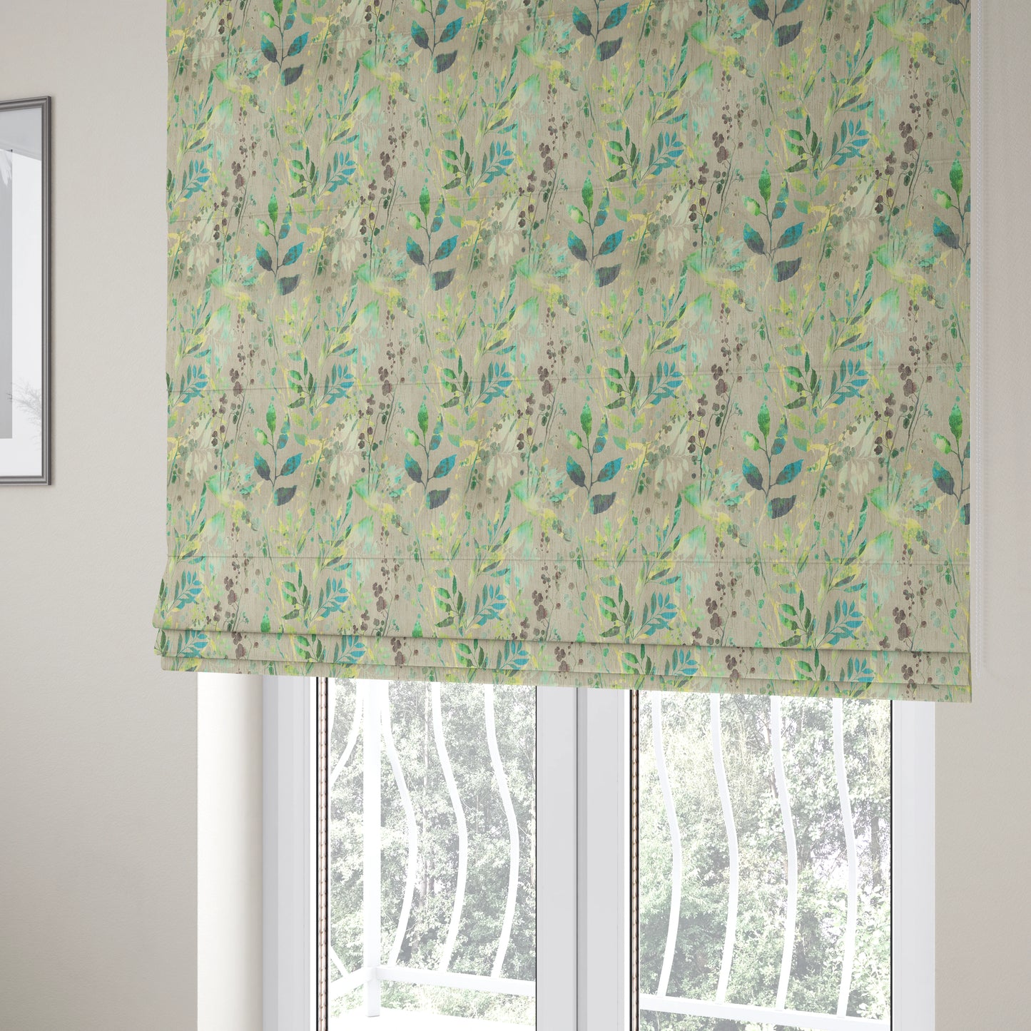 Soft Textured Velvet Floral Pattern Upholstery Fabrics In Grey Green Colour JO-1190 - Roman Blinds