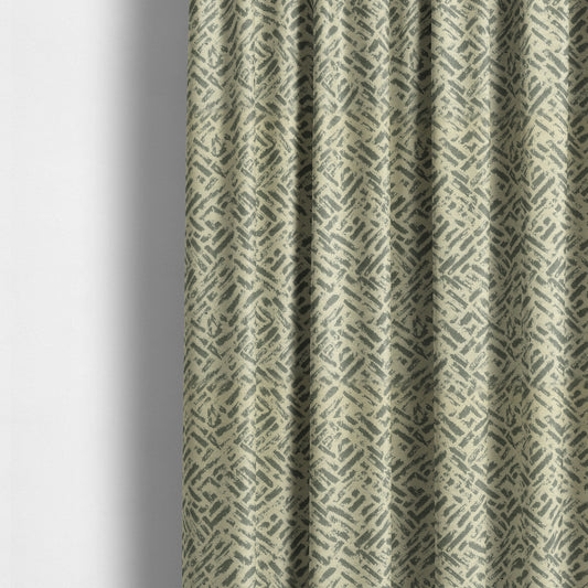 Geometric Stripe Pattern Effect Modern Grey Beige Upholstery Fabric JO-1201 - Made To Measure Curtains