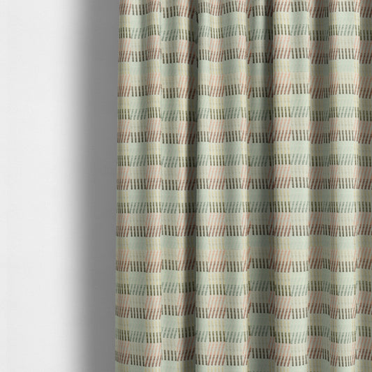 Multi Colour Geometric Stripe Pattern Upholstery Furnishing Fabric JO-1204 - Made To Measure Curtains