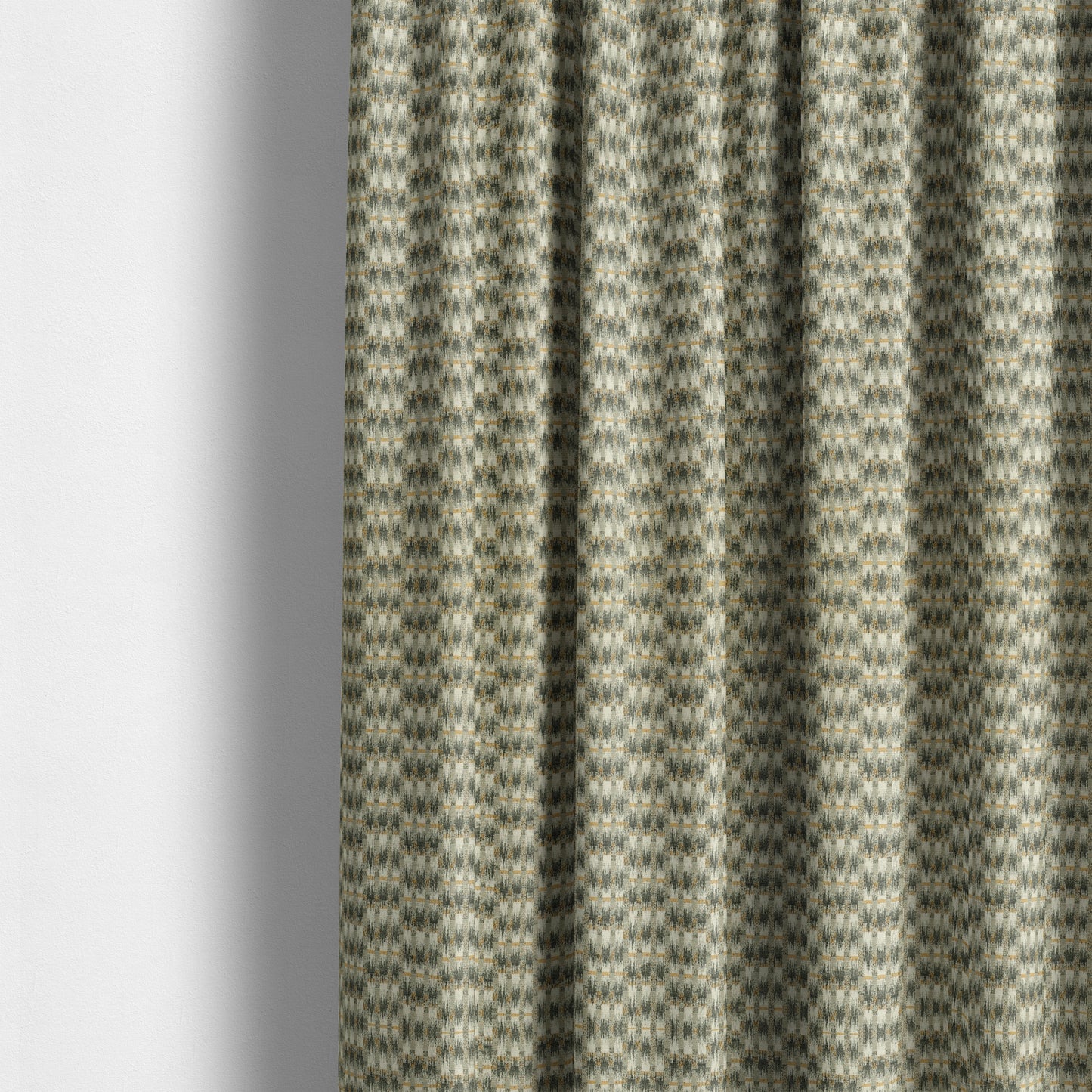 Grey Orange Abstract Pattern Woven Jacquard Soft Chenille Upholstery Fabric JO-1213 - Made To Measure Curtains