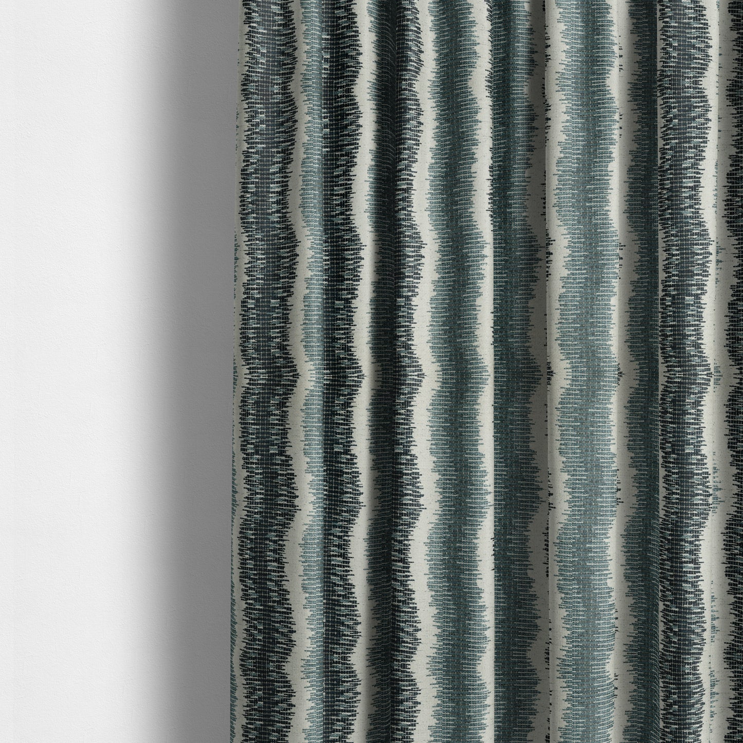 Blue Grey Colour Vertical Striped Pattern Soft Chenille Upholstery Fabric JO-1215 - Made To Measure Curtains