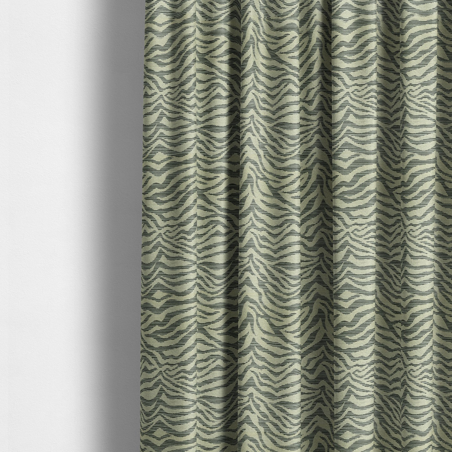 Animal Inspired Striped Zebra Pattern Grey Beige Colour Chenille Furnishing Upholstery Fabric JO-1216 - Made To Measure Curtains