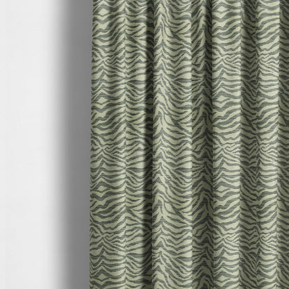 Animal Inspired Striped Zebra Pattern Grey Beige Colour Chenille Furnishing Upholstery Fabric JO-1216 - Made To Measure Curtains