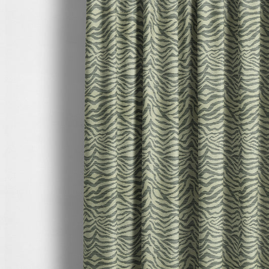 Animal Inspired Striped Zebra Pattern Grey Beige Colour Chenille Furnishing Upholstery Fabric JO-1216 - Made To Measure Curtains