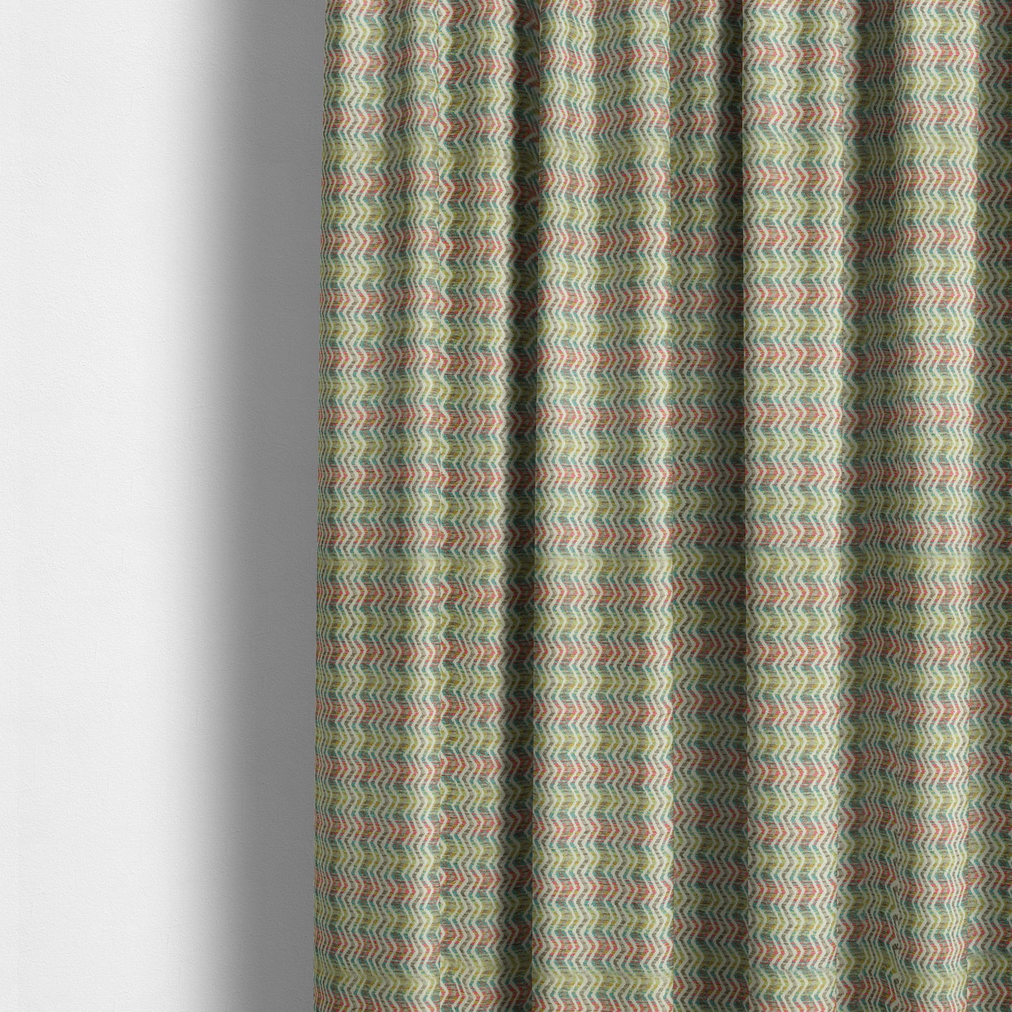 Multicoloured With Grey Main Colour Vertically Striped Chenille Furnishing Fabric JO-1217 - Made To Measure Curtains