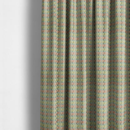 Multicoloured With Grey Main Colour Vertically Striped Chenille Furnishing Fabric JO-1217 - Made To Measure Curtains