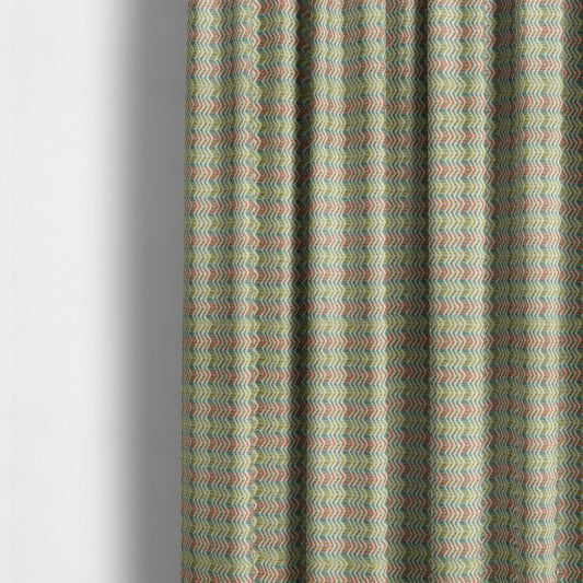 Multicoloured With Grey Main Colour Vertically Striped Chenille Furnishing Fabric JO-1217 - Made To Measure Curtains